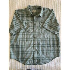 Orvis Men' Shirt XXL Green Classic Collection Plaid Camp Shirt Rugged Outdoor